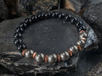 Titanium Bracelet: Black Tourmaline with Copper or Hematite Accents (8mm)