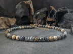 Chunky Black Opal Necklace: Gold or Silver Stainless Steel Clasp