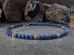 Lapis Lazuli Necklace: 24K Gold Cat Eye Beads (6mm)