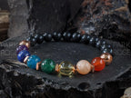 Shungite Chakra Bracelet: Copper & Gemstones