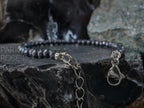 Dainty Faceted Shungite Bracelet / Anklet: 24K Gold Clasp (4mm)