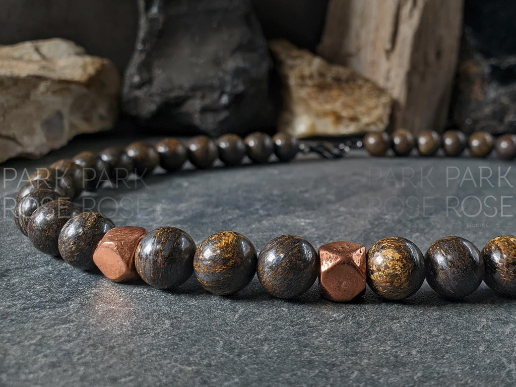 Chunky Bronzite and Copper Necklace (10mm)
