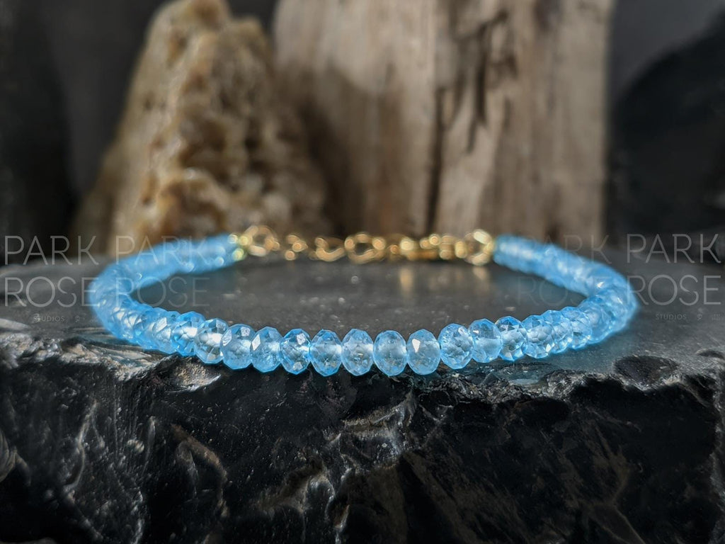 Dainty Faceted Brazil Topaz Bracelet (4mm)