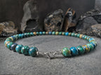 Phoenix Chrysocolla Lapis Lazuli Gemstone Necklace (10mm)
