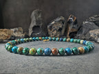 Phoenix Chrysocolla Lapis Lazuli Gemstone Necklace (10mm)