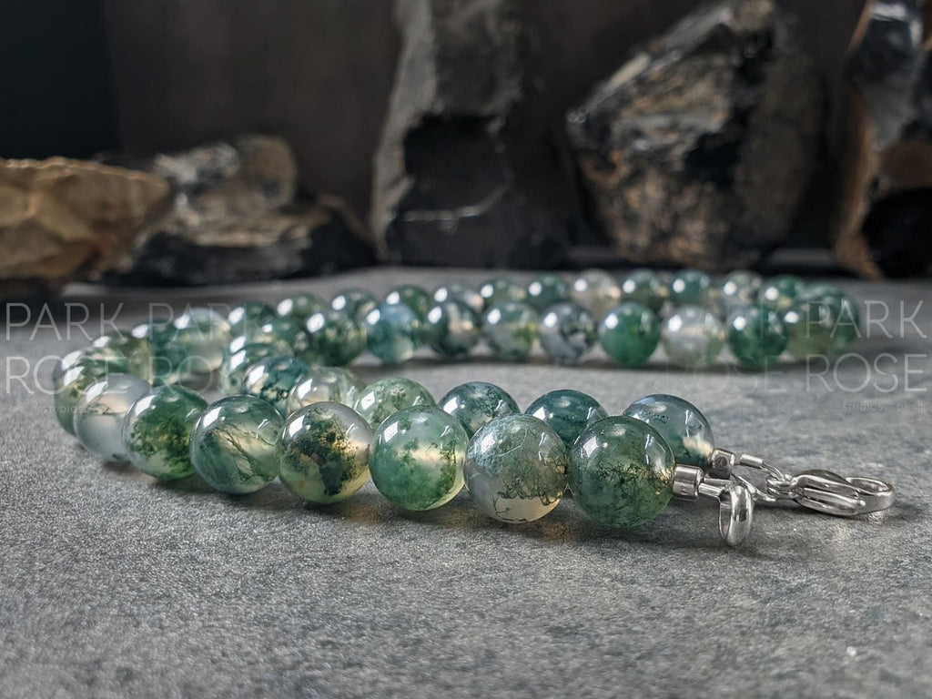 Chunky AAA Moss Agate Gemstone Necklace
