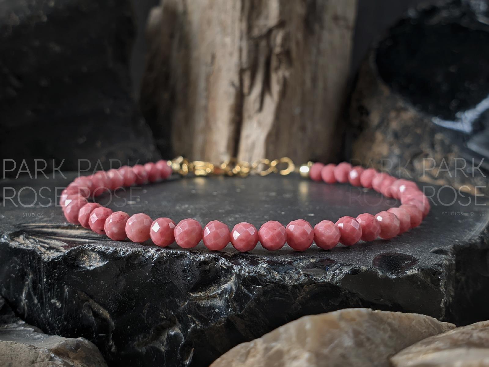 Rhodonite Bracelet or Anklet (4mm)