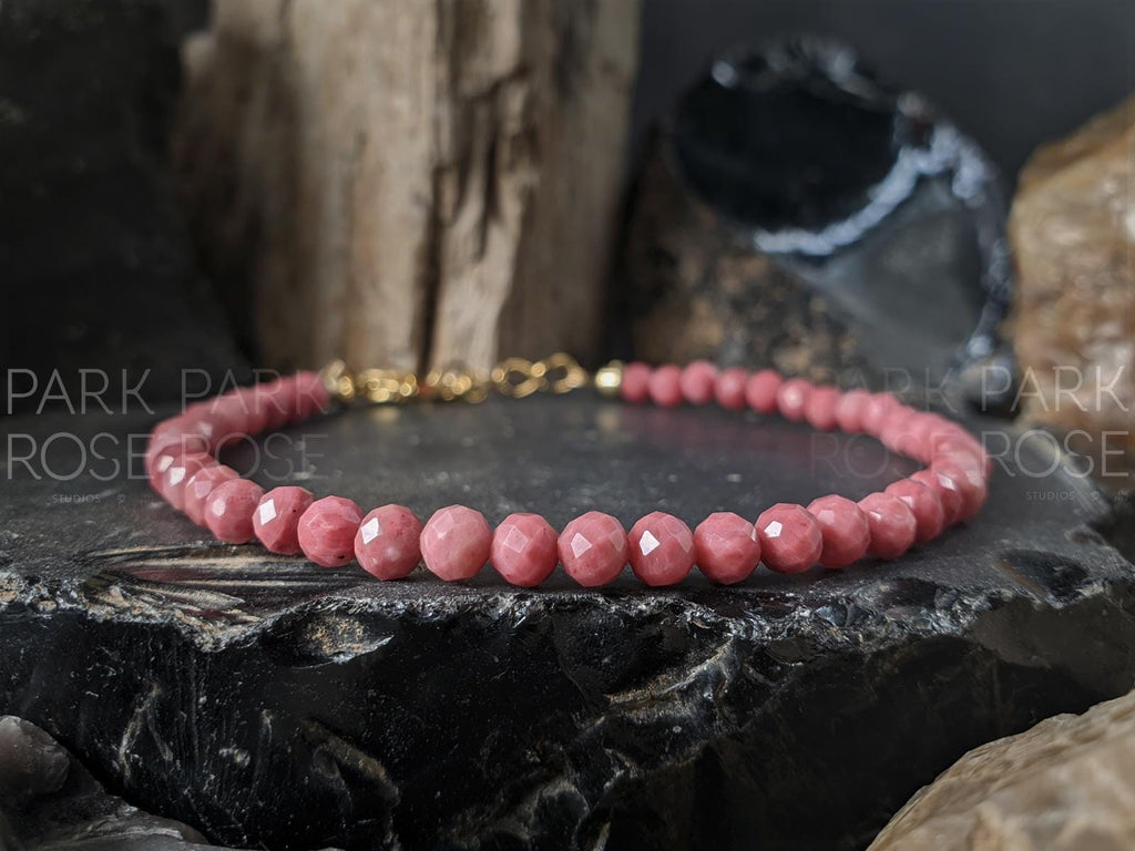 Rhodonite Bracelet or Anklet (4mm)
