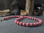 Chunky Brazillian Rhodonite Necklace: (10mm)