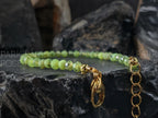 Dainty Faceted Nephrite Green Jade Bracelet
