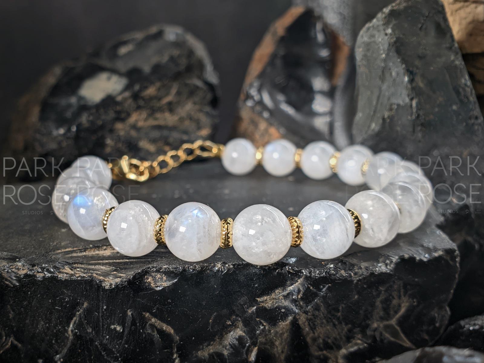 High Grade Untreated AAAA Rainbow Moonstone Bracelet