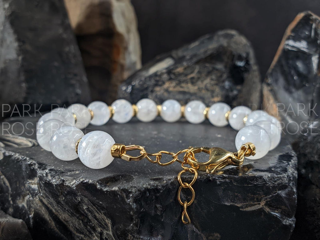 High Grade Untreated AAAA Rainbow Moonstone Bracelet