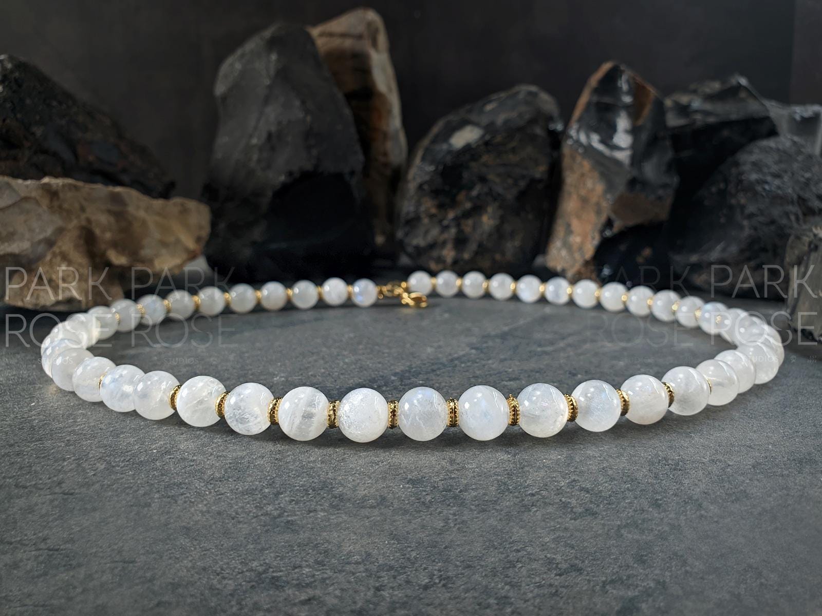 High Grade AAAA Untreated Natural Rainbow Moonstone Necklace