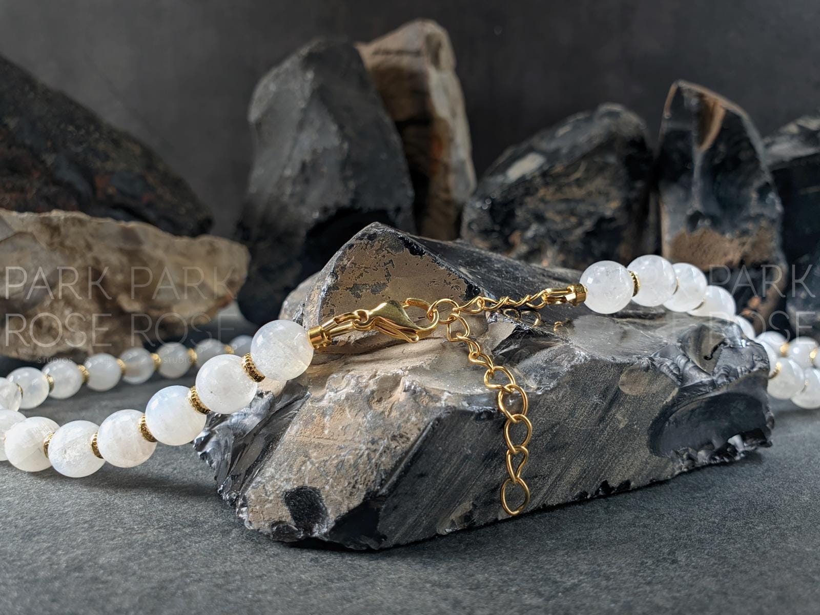 High Grade AAAA Untreated Natural Rainbow Moonstone Necklace