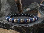 Titanium Bracelet: Black Tourmaline with Copper or Hematite Accents (8mm)