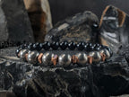 Titanium Bracelet: Black Tourmaline with Copper or Hematite Accents (8mm)
