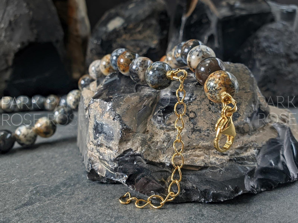 Chunky Black Opal Necklace: Gold or Silver Stainless Steel Clasp
