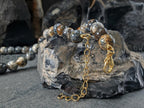 Chunky Black Opal Necklace: Gold or Silver Stainless Steel Clasp