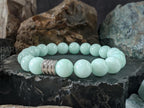 Mint Jade Bracelet: Stainless Steel Accents