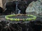 14K Gold Canadian Jade Bracelet: Dainty Faceted Nephrite Anklet
