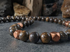 Chunky Bronzite and Copper Necklace (10mm)