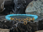 Dainty Faceted Amazonite Bracelet or Anklet (4mm)