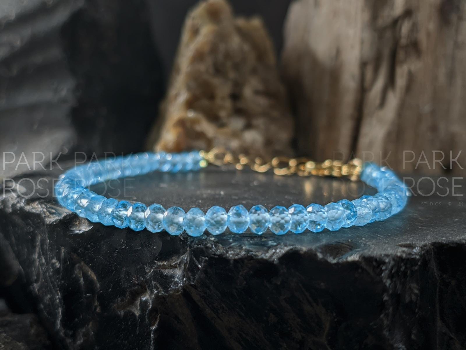 Dainty Faceted Brazil Topaz Bracelet (4mm)