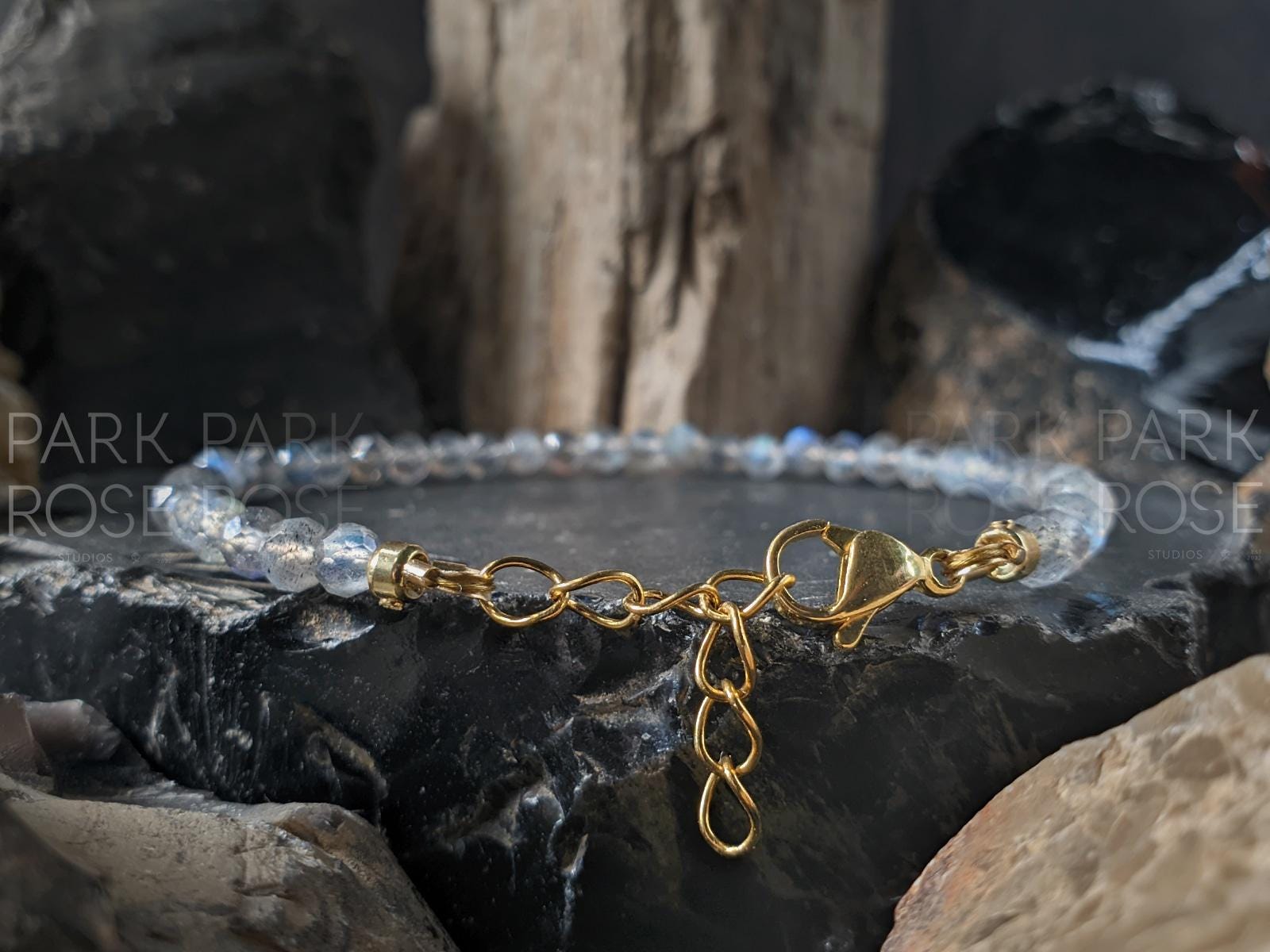 Dainty Faceted Blue Flash Labradorite Bracelet / Anklet (4mm)
