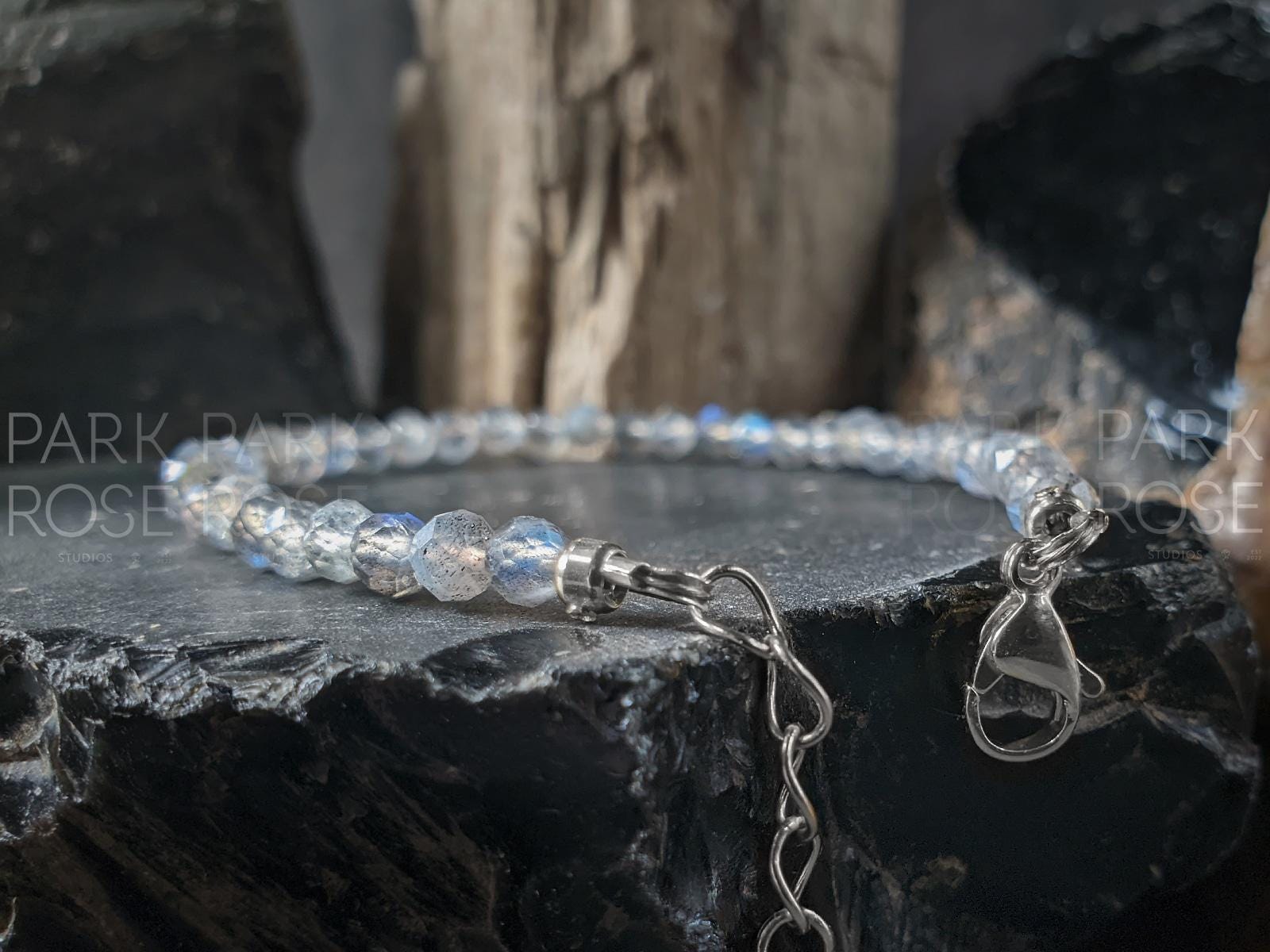 Dainty Faceted Blue Flash Labradorite Bracelet / Anklet (4mm)