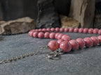 Chunky Brazillian Rhodonite Necklace: (10mm)