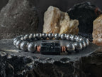 Titanium, Copper & Raw Tourmaline Nugget Gemstone Bracelet (10mm)