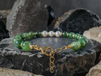 Nephrite Jade & Freshwater Pearl Bracelet (8mm)