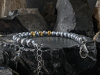 Gibeon Iron Nickel Meteorite Bracelet: 24K Gold Cat Eye Bead (6mm)