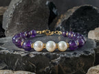 Amethyst & Freshwater Pearl Bracelet (8mm)