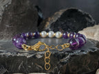 Amethyst & Freshwater Pearl Bracelet (8mm)