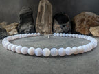 Blue Lace Agate Gemstone Necklace (10mm)