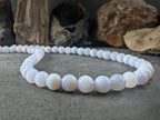 Blue Lace Agate Gemstone Necklace (10mm)