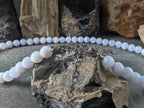 Blue Lace Agate Gemstone Necklace (10mm)