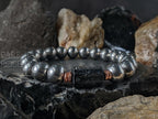 Titanium, Copper & Raw Tourmaline Nugget Gemstone Bracelet (10mm)