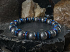 Bundle: Blue Hematite Titanium Bracelet Necklace Set, Grade 2 Titanium (10mm)