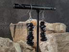 Black Tourmaline Polished Chip Earrings (8mm)