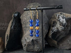 Natural Blue Kyanite Earrings: 24K Gold Cat Eye Bead (6mm)