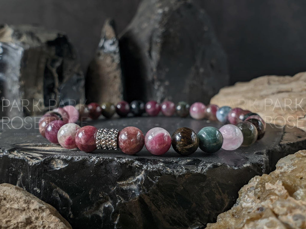 Bundle: Watermelon & Calico Tourmaline Bracelet Set (6mm)