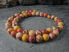 Mookaite Jasper Necklace: Fall Color Gemstones, 24K Gold Details
