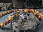 Mookaite Jasper Necklace: Fall Color Gemstones, 24K Gold Details