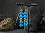 Sleeping Beauty Turquoise Earrings: 24K Gold Cat Eye Bead (6mm)