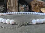 Blue Lace Agate Gemstone Necklace (10mm)