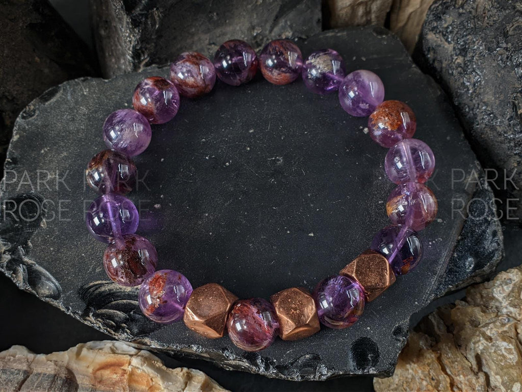Super Seven Copper Bracelet, Auralite 23, Melody Stone (10mm)