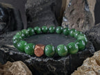 Chunky Nephrite Green Jade Bracelet (10mm)