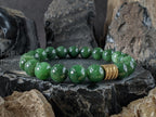 Chunky Nephrite Green Jade Bracelet (10mm)